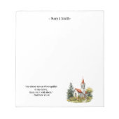 Oude rode en witte kerk notitieblok (Voorkant)