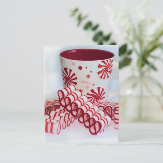 Oude rode en witte Snoep met fashioned roet en wit Briefkaart (Staand voorkant)