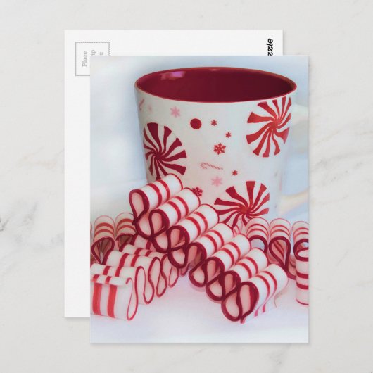 Oude rode en witte Snoep met fashioned roet en wit Briefkaart (Voorkant / Achterkant)