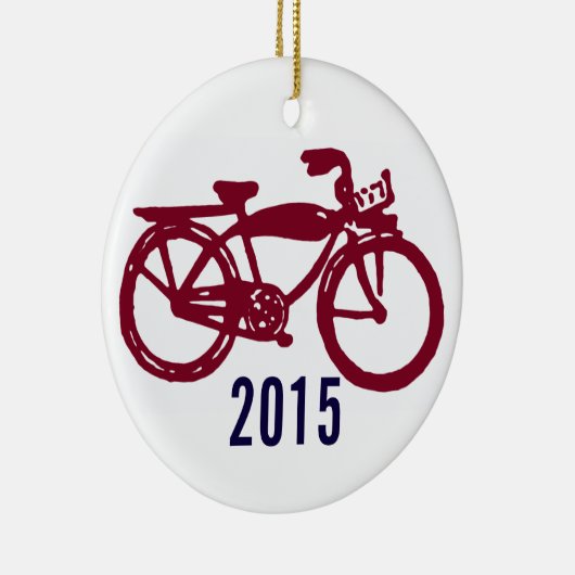 Oude rode fiets aangepast versieren keramisch ornament (Rechts)