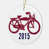 Oude rode fiets aangepast versieren keramisch ornament (Links)