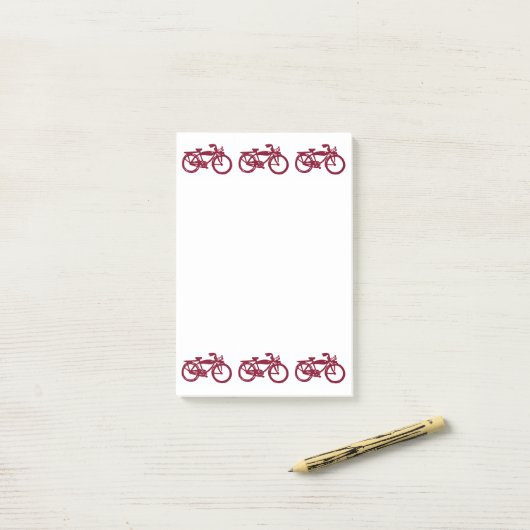 Oude rode fiets Post-it noten Post-it® Notes (Op bureau)