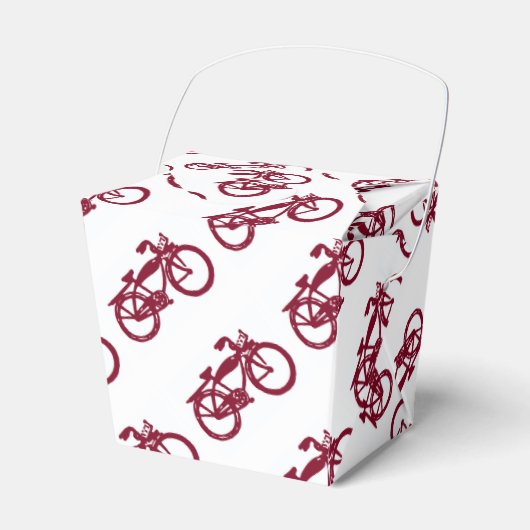 Oude rode fietsen gunst box bedankdoosjes (Voorkant Zijde)