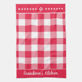 Oude Rode Geruite Aanpasbare Naam Theedoek (Verticaal)