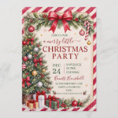 Oude rode groene kerstfeest uitnodiging (Voorkant)