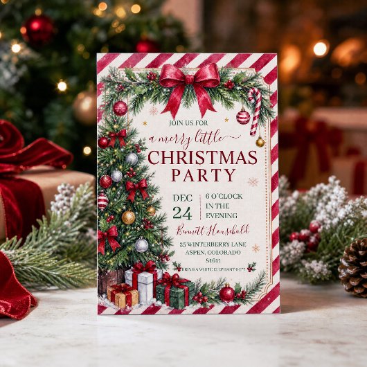 Oude rode groene kerstfeest uitnodiging