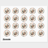 Oude rode groene kerstversiering aangepaste foto ronde sticker (Vel)