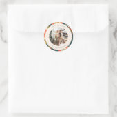 Oude rode groene kerstversiering aangepaste foto ronde sticker (Tas)