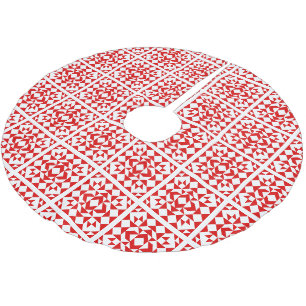 Oude rode kerst geometrisch quiltpatroon kerstboom rok