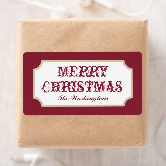 Oude rode kerstlabels etiket (Insitu)