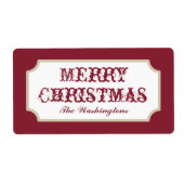 Oude rode kerstlabels etiket (Voorkant)