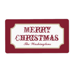 Oude rode kerstlabels etiket