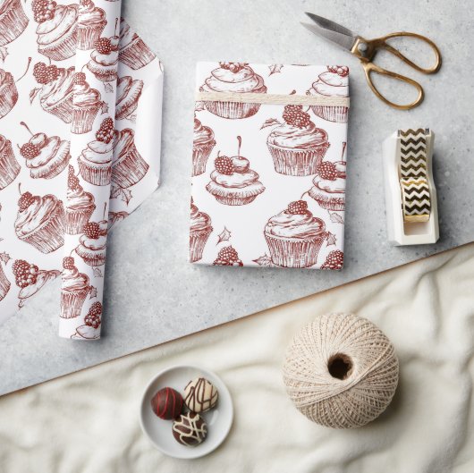 Oude Rode Kerstmis Cadeaupapier (Crafts)