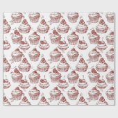 Oude Rode Kerstmis Cadeaupapier (Vlak)