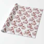 Oude Rode Kerstmis Cadeaupapier (Uitgerold)