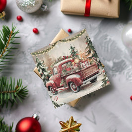  oude rode kersttruck feestdagenkaart