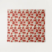 Oude Rode Klaproos Bloempatroon Botanische Kunst Wandkleed (Voorkant (horizontaal))