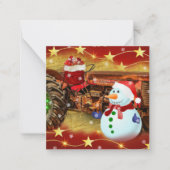 Oude rode landbouwtrekker Kerstmis Notitiekaartje (Voorkant)