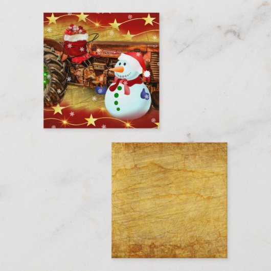 Oude rode landbouwtrekker Kerstmis Notitiekaartje (Voorkant / Achterkant)