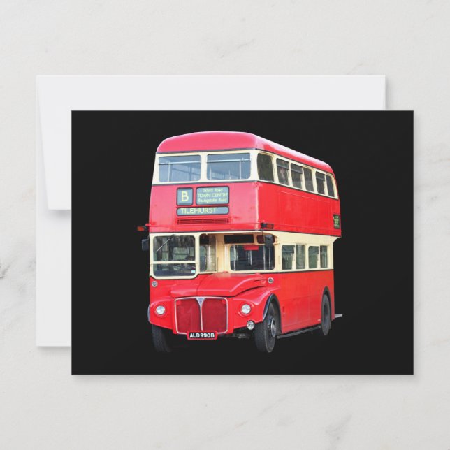 Oude rode Londense bus van rond 1950 (Voorkant)