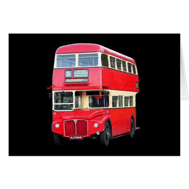 Oude rode Londense bus van rond 1950 (Voorkant Horizontaal)