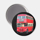 Oude rode Londense bus van rond 1950 Magneet (Voorkant / Achterkant)