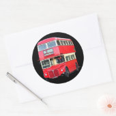 Oude rode Londense bus van rond 1950 Ronde Sticker (Envelop)