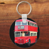 Oude rode Londense bus van rond 1950 Sleutelhanger (Voorkant)