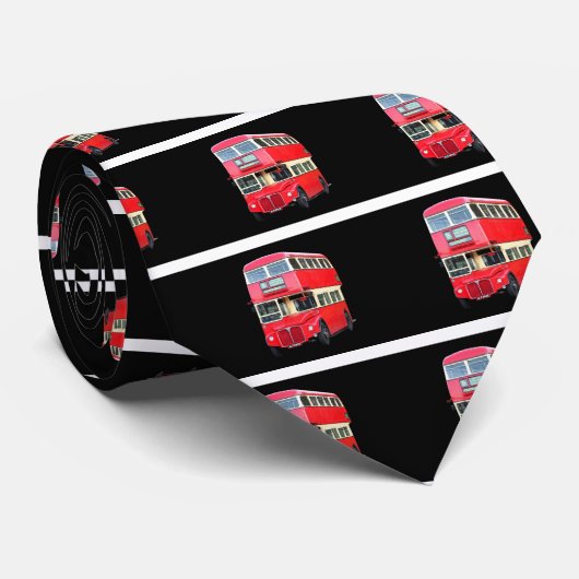 Oude rode Londense bus van rond 1950 Stropdas (Opgerold)
