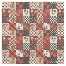 Oude Rode Patchwork Cottagecore Boerderijdeken