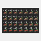 Oude rode pick-uptruck met kerstboom inpakpapier vel (Voorkant)