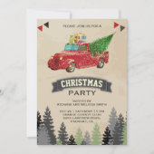 Oude Rode Pickup Truck Kerstfeest Kaart (Voorkant)