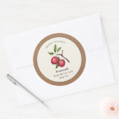 Oude rode pruimenjam Kraft papieren rand Ronde Sticker (Envelop)