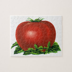 Oude rode rijpe tomaat, groenten en fruit legpuzzel