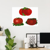 Oude rode rijpe tomaten eten, fruit, groenten poster (Thuiskantoor)