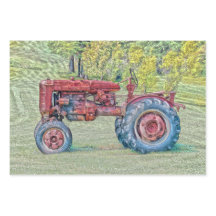  oude rode, roodroterende Boerderij trekker