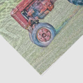  oude rode, roodroterende Boerderij trekker Tissuepapier (Detail)