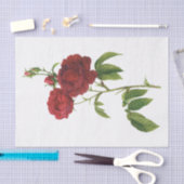 Oude Rode Rozen #1 Bloemen Bloemig Tissuepapier (Craft)