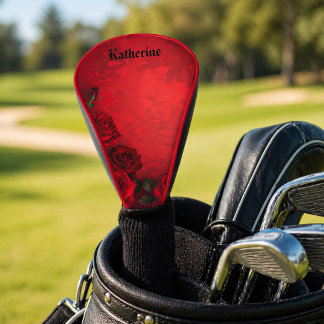 Oude Rode Rozen Aangepaste Naam Golfheadcover