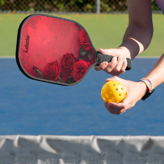 Oude Rode Rozen Aangepaste Naam Pickleball Paddle