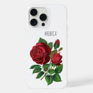 Oude Rode Rozen Botanische Illustratie Naam Chic iPhone 15 Pro Max Case