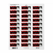 Oude rode rozen Huwelijksadreslabel Etiket (Full Sheet)