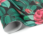 Oude rode rozen patroon cadeaupapier (Rol Hoek)