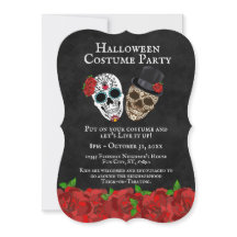 Oude Rode Rozen Suiker Schedels Halloween Feest