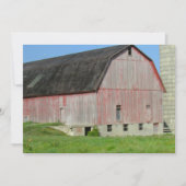 Oude rode schuur en silo platte Kaart (Voorkant)