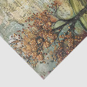 OUDE RODE SCHUUR IN HERFST DECOUPAGE TISSUEPAPIER (Detail)