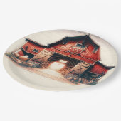 Oude Rode Schuur Landelijke Bruiloft Papieren Bordje (Gekanteld)