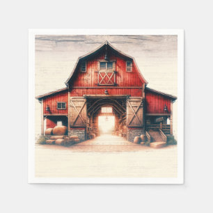 Oude Rode Schuur Landelijke Country Bruiloft Servet