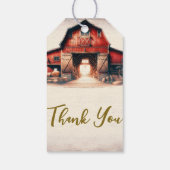 Oude Rode Schuur Rustiek Land Bruiloft Cadeaulabel (Achterkant)