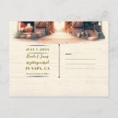 Oude Rode Schuur Rustiek Land Bruiloft Save the Da Aankondigingskaart (Achterkant)